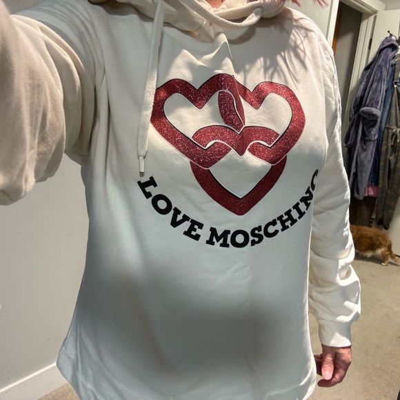 Love Moschino size 10 cream hoodie - Picture 7 of 7